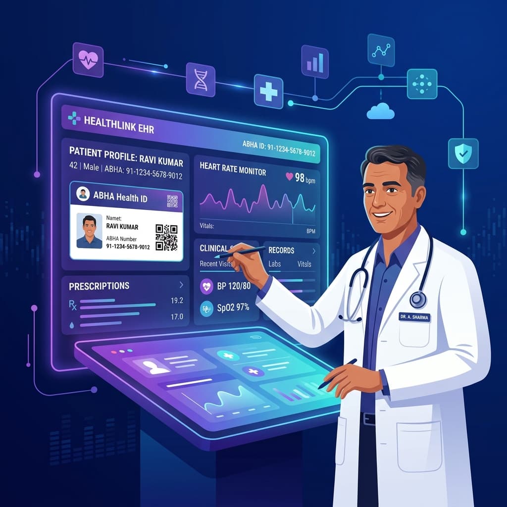 ABDM EHR Clinical Dashboard Illustration